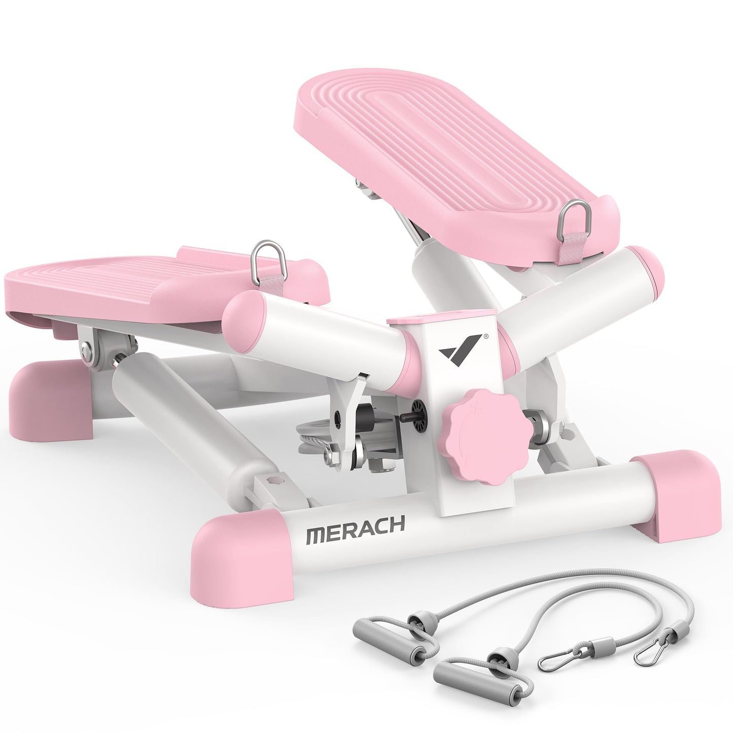 MERACH Mini Twist Stepper with Resistance Bands – Stair Stepper for Home Cardio & Full Body Workout | 330 LB Capacity