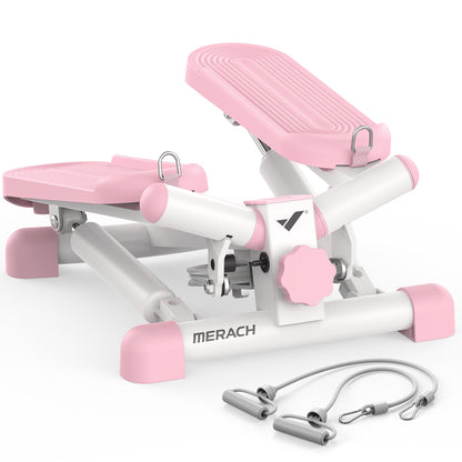 MERACH Mini Twist Stepper with Resistance Bands – Stair Stepper for Home Cardio & Full Body Workout | 330 LB Capacity