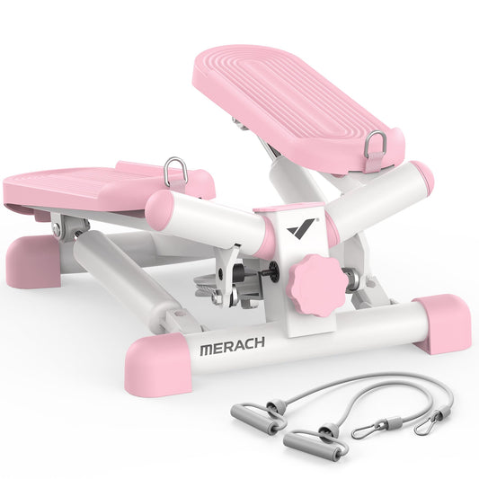 MERACH Mini Twist Stepper with Resistance Bands – Stair Stepper for Home Cardio & Full Body Workout | 330 LB Capacity